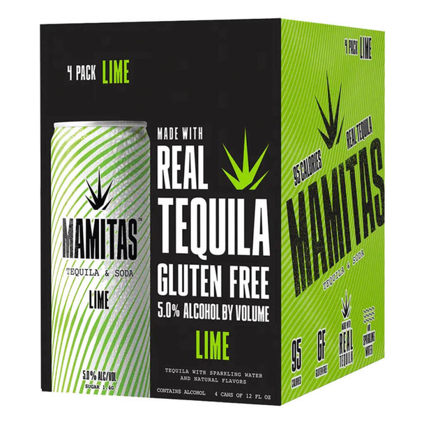 Mamitas Lime Tequila & Soda Cocktail - 12 Oz - 4-PK - Aluminum