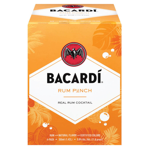 Bacardi Rum Punch Cocktail - 355 mL - 4-PK - Aluminum