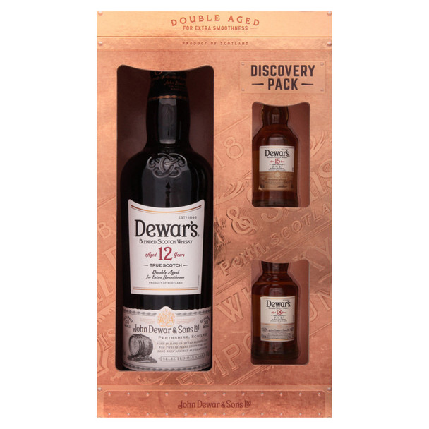 Dewar's Special Reserve 12 Year Scotch with two Minis, 15 Year and 18 Year - 750 mL - Set - Glass