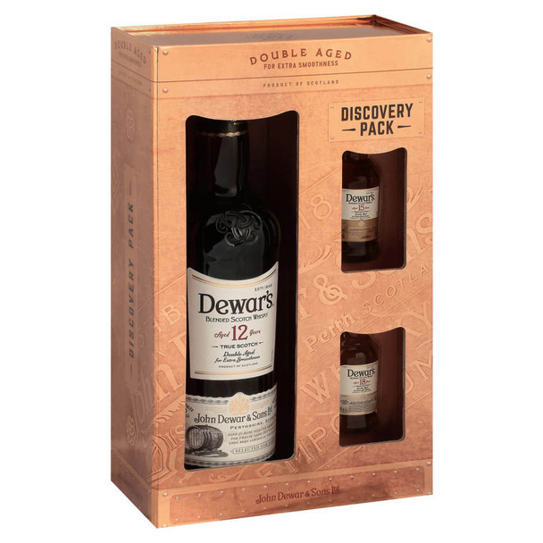 Dewar's Special Reserve 12 Year Scotch with two Minis, 15 Year and 18 Year - 750 mL - Set - Glass