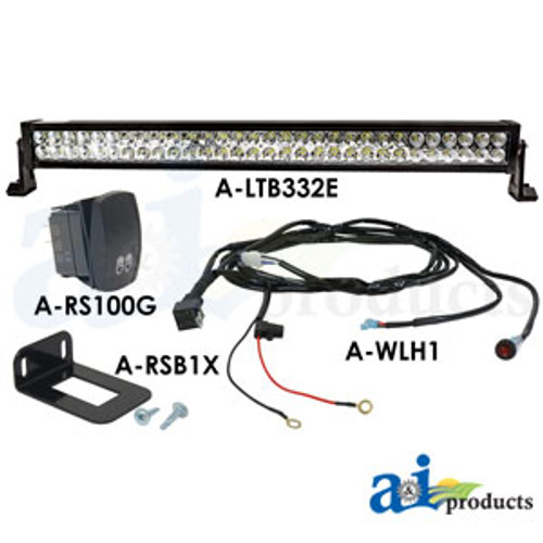 LTB332EKT | Light Bar Kit, Led, 32" Straight Double Row, Flood / Spot Combo, Harness, Switch for Case®