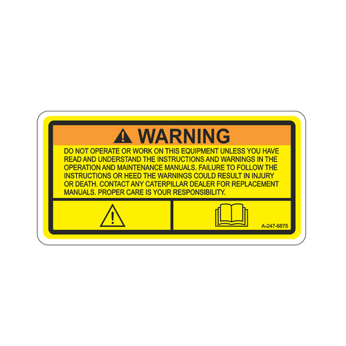 Decal for Caterpillar® | Replaces OEM # 247-6875