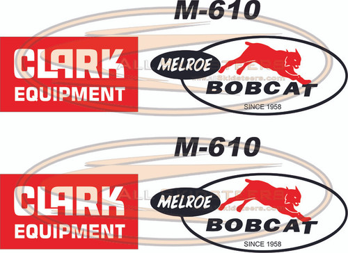 M-610 Decal Sticker Kit 6pcs Old Style for Bobcat® Skid Steer M-610 Decal Sticker Kit 6pcs Old Style for Bobcat® Skid Steer