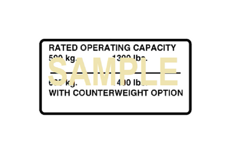 1750 lbs Weight Capacity Decal for Bobcat