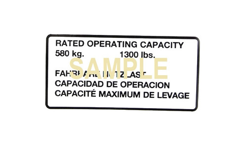 Weight Capacity Decal for Bobcat