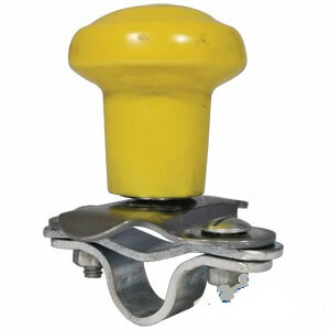 Spinner, Aluminum Steering Wheel (yellow plastic coated knob)