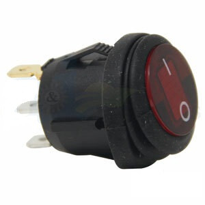 RS200R | Switch, Rocker, Round, 25 Amp, 3 Terminal, On/Off for Case®
