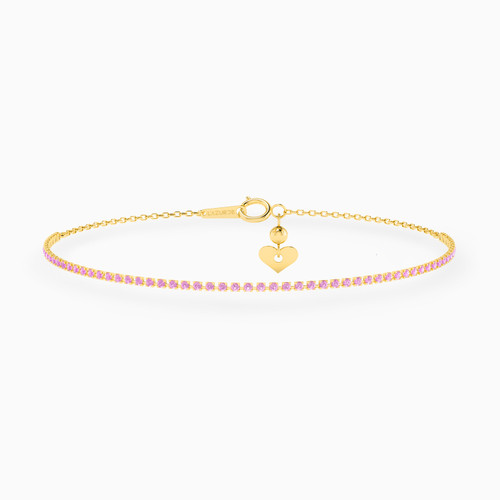 LIB76 - 18K Gold Colored Stones Chain Bracelet - 111304110067-1.jpg LIB76 - 18K Gold Colored Stones Chain Bracelet - 111304110067-1.jpg