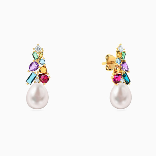 LIE99 - Multishaped Pearls & Colored Stones Stud Earrings in 18K Gold - 111206180048-2.jpg