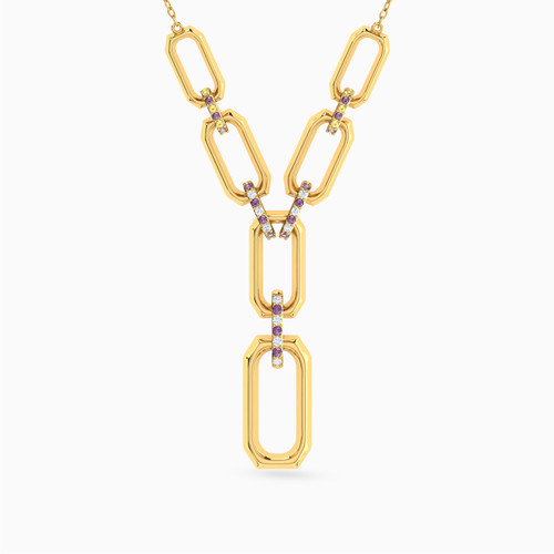 MLN1247 - Links Colored Stones Necklace In 18K Gold - 21046111085-1.jpg