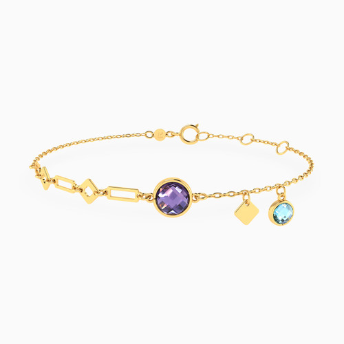 LIB274 - Colored Stones Chain Bracelet in 18K Gold - 111304180412-1.jpg LIB274 - Colored Stones Chain Bracelet in 18K Gold - 111304180412-1.jpg