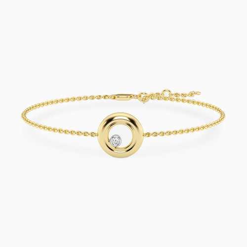 WB209 - Circle Lab Grown Diamonds Gold Plated Chain Bracelet - MSB00827-1.jpg