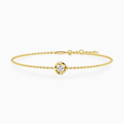 WB210 - Circle Lab Grown Diamonds Gold Plated Chain Bracelet - MSB00832-1.jpg