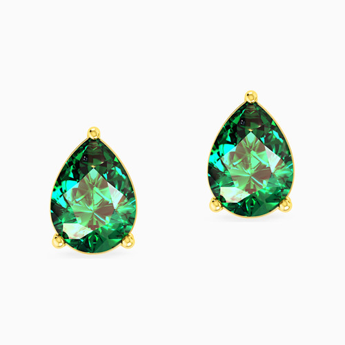 MLE22 - Pear Colored Stones Stud Earrings in 18K Gold - 21051030080-1.jpg