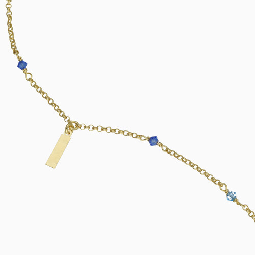 WB108 - Rectangle Blue Stone Gold Plated Chain Anklet - A4554-08DB-3.JPG