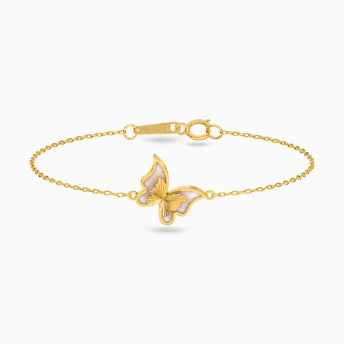 LIB108 - Butterfly Colored Stones Chain Bracelet in 18K Gold - 111305100033-1.jpg LIB108 - Butterfly Colored Stones Chain Bracelet in 18K Gold - 111305100033-1.jpg