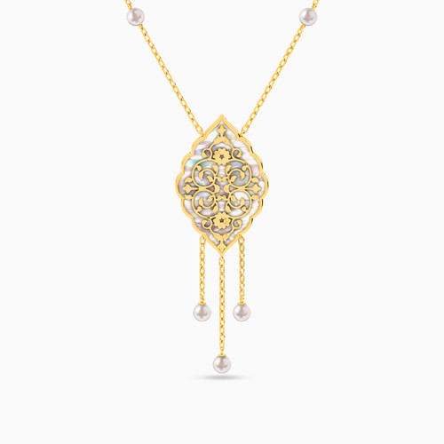 LIN52 - Multishaped Colored Stones Necklace in 18K Gold - 111405100246-1.jpg