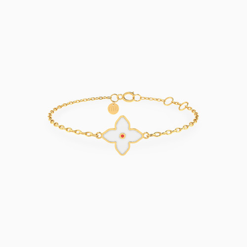 MLB694 - Kids Enamel Coated Star Chain Bracelet in 18k Gold - 21047110272-1.jpg