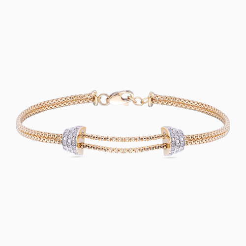 LDB776 - Units Layered Diamond Popcorn Chain Bracelet in 18K Gold - EBR50012-1 .jpg