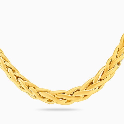 WN478 - Yellow Gold Plated Palma Chain Necklace - 24800345-1.jpg