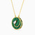 LIN392 - Circle Green Stones Necklace in 18K Gold - 111405120060-2.jpg