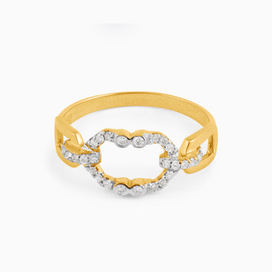 Link Diamond Ring in 18K Gold - LRG00019
