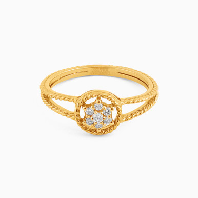 Circle Diamond Ring in 18K Gold - LRG00008