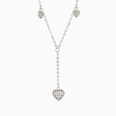 Heart Cubic Zirconia Chain Necklace in 18K Gold - 21005180276
