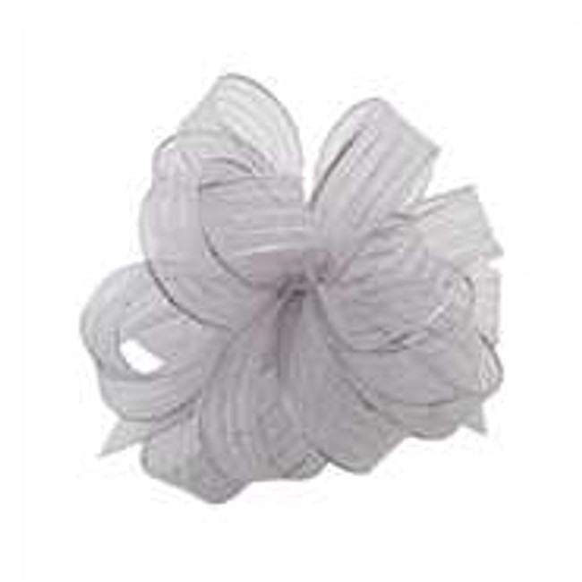 CORSAGE #3 STRIPED chiffon silver/silver 50yrds
