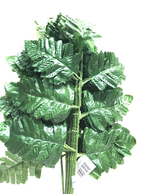 Med silk fern leather leaf x7