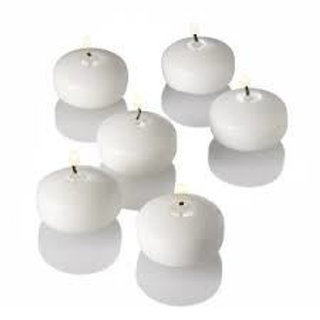 Floating Candles 2" white 6/pk