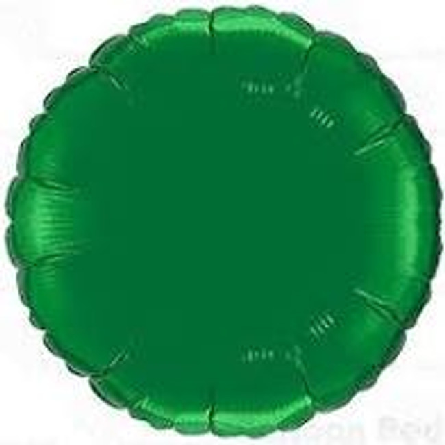 Mylar green round 5/pk