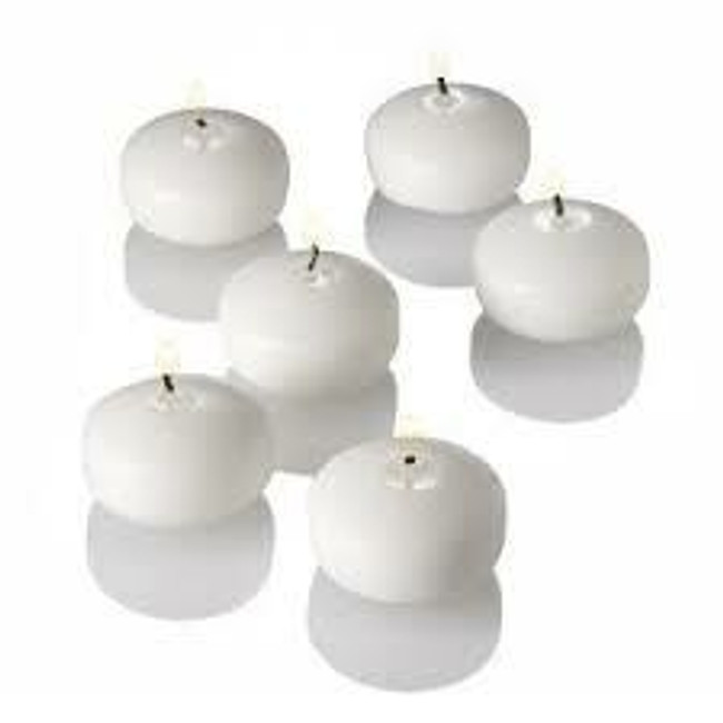 Floating Candles 3" white 6pcs