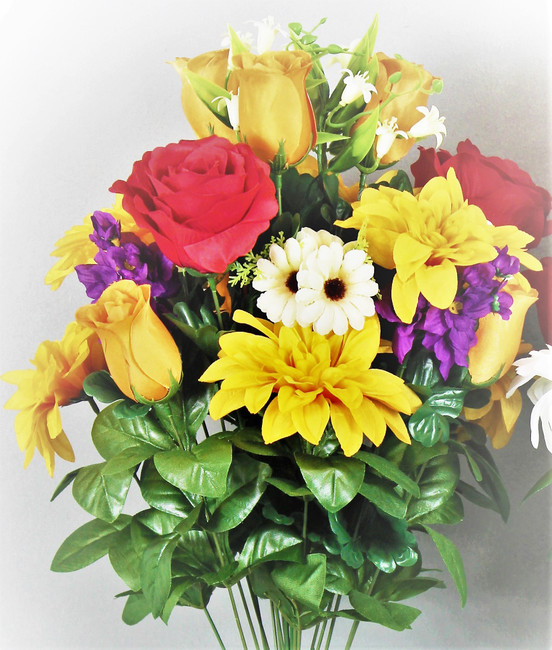 SILK Dahlia/rose/stock mulit f