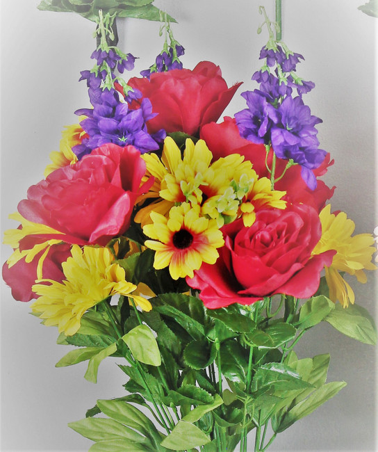 SILK rose/gerb/delph multi fal