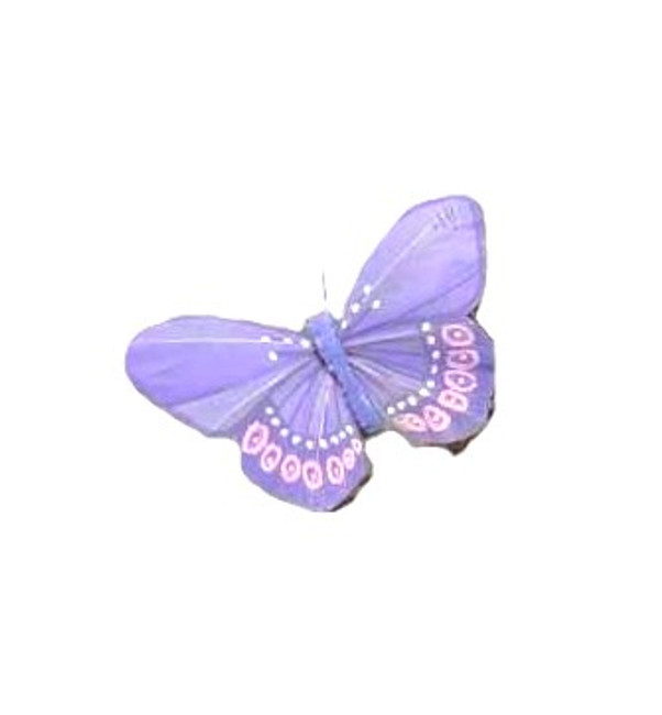 BUTTERFLY feather 3.5" lavender