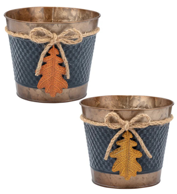 MET 6.5" oak leaf planter 2 st