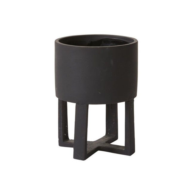 Santurce Footed Pot 7"x10" black