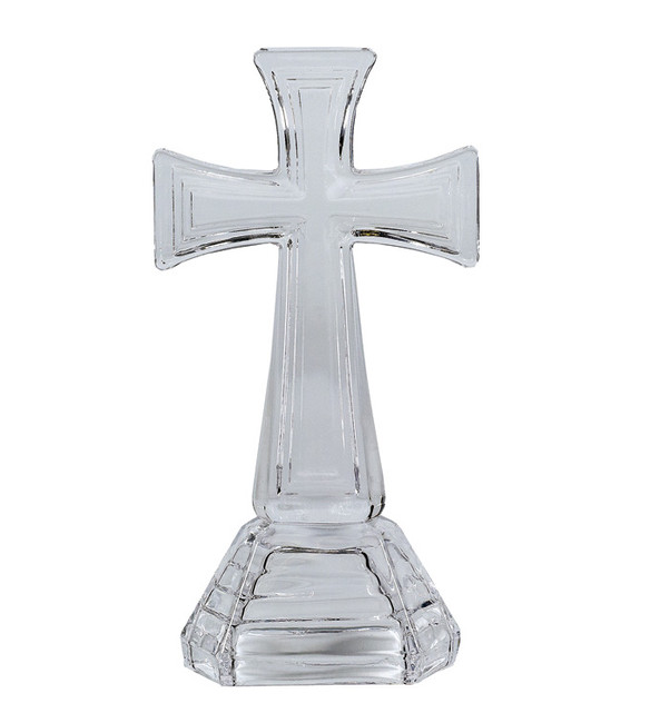 Glass Cross on Base 8.25"H each