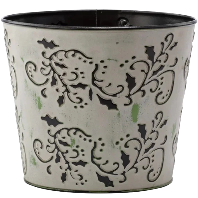 6.5" Met Embossed Holly Vine P