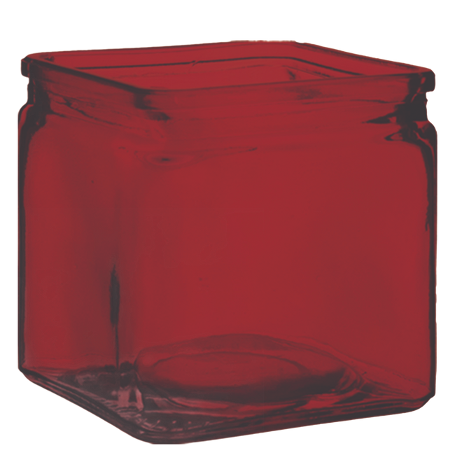 Square cube 4"x4"x4" cranberry