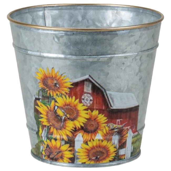 MET RND 4.75" barn/sunflower e