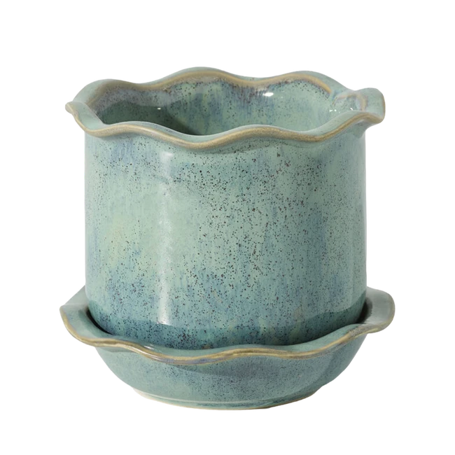 Aurina Pot w/saucer 6.25"x5.5"