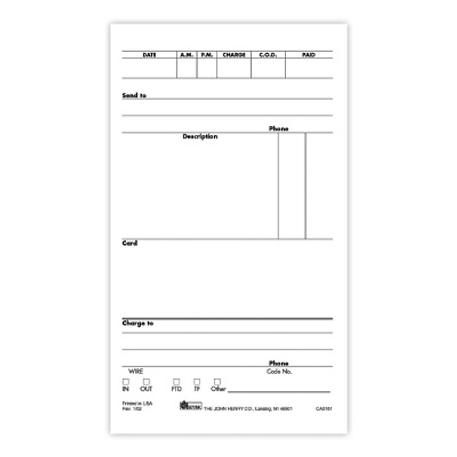 Order Pads 10 tablets/pack (blank)