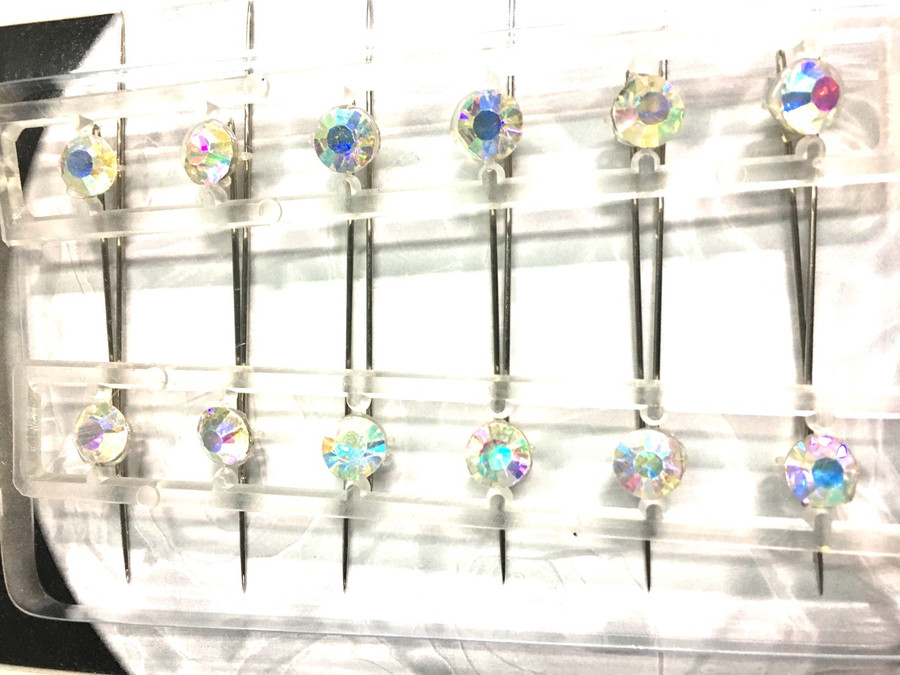 CORSAGE PIN IRRID 2.5" 12PCS