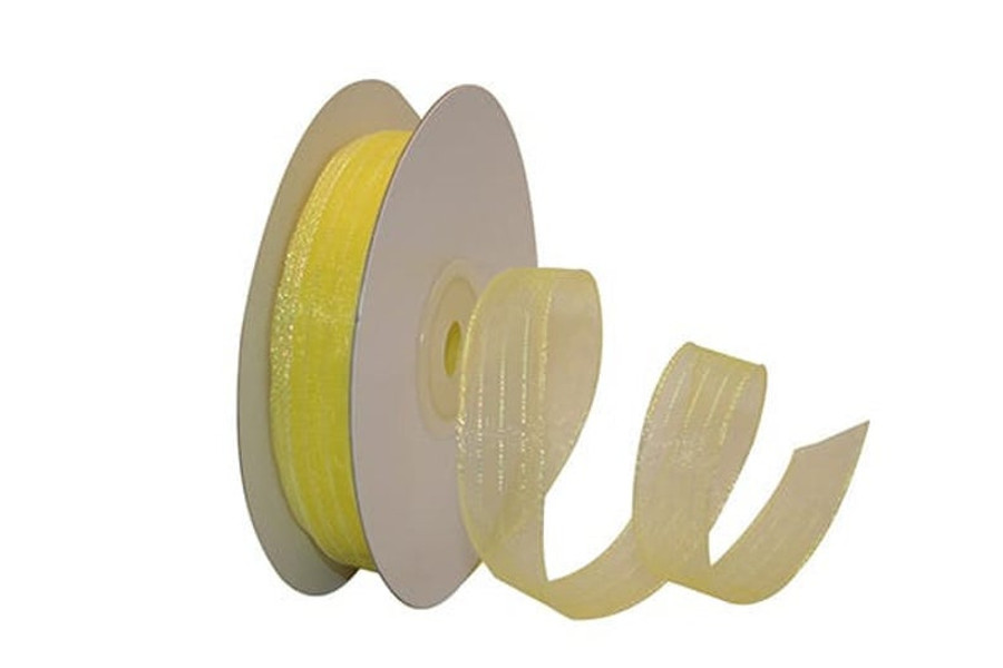 CORSAGE #3 STRIPED chiffon yellow 50yrds