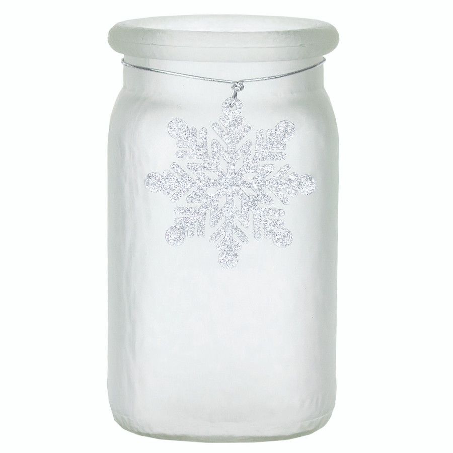 Hammered Jar 6 1/2" snowflake frost 12cs