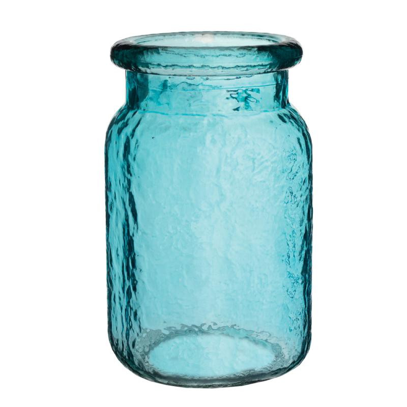 Hammered Jar 5 1/2" vintage blue 24cs