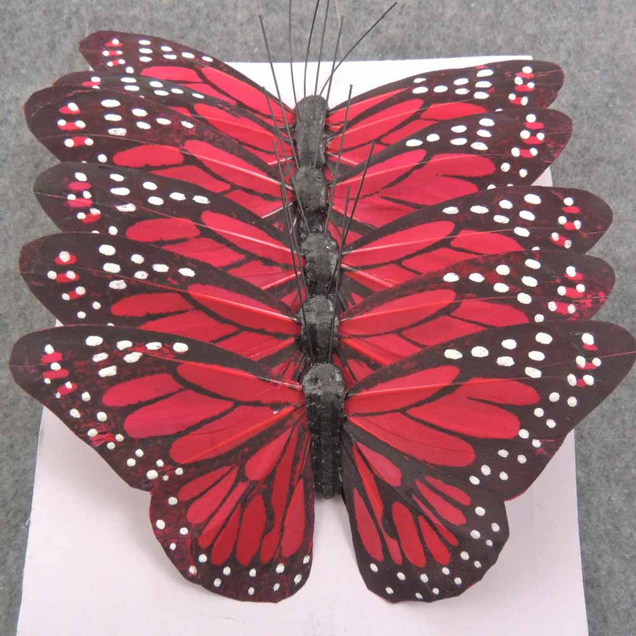 BUTTERFLY 4.75" red monarch w/