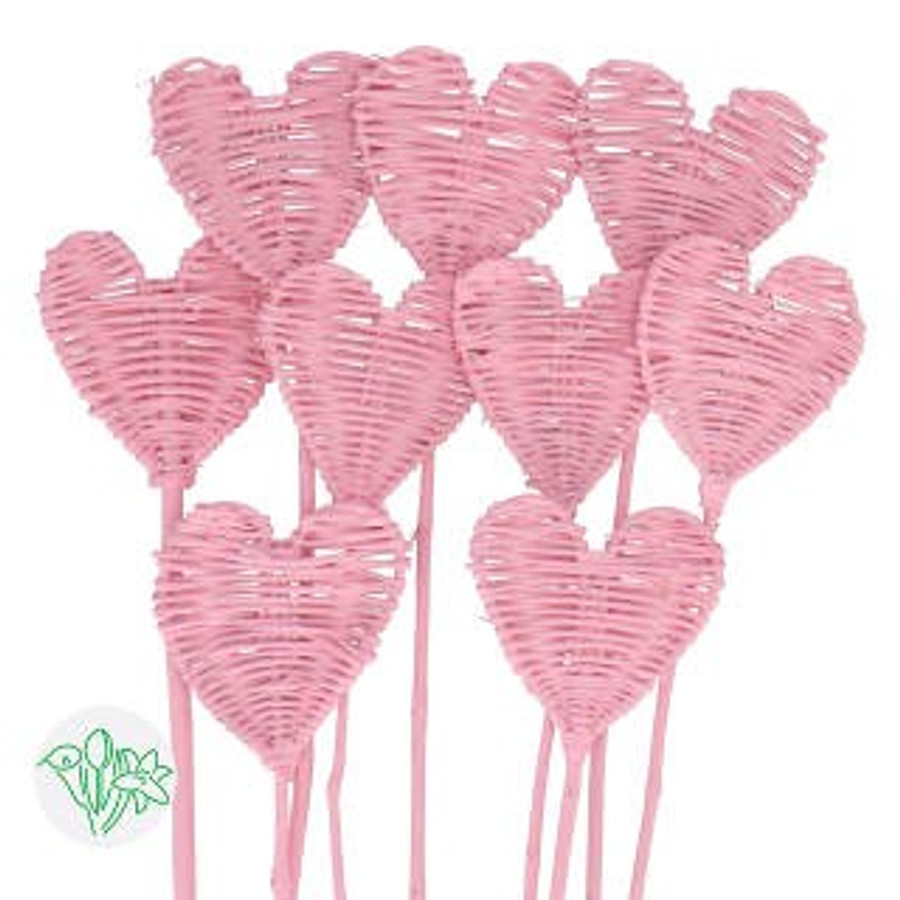 Dried Stick Latta Heart Lt Pink holl(10st)